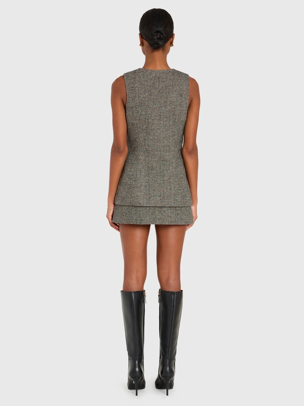 NWT Amanda Uprichard Serena Romper in Black Multi tweed - Picture 7 of 13